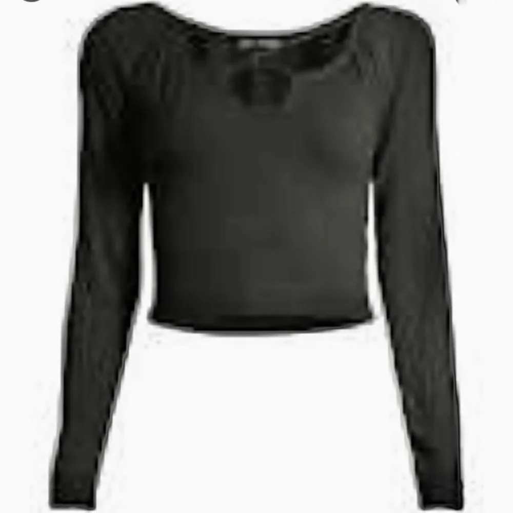 Criss Cross Sexy Black Ribbed Crop Top Sweater by ALMOST FAMOUS Womens Medium